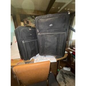 Skyway Luggage Set 2 Piece Rolling Upright Suitcase Travel Bags Black